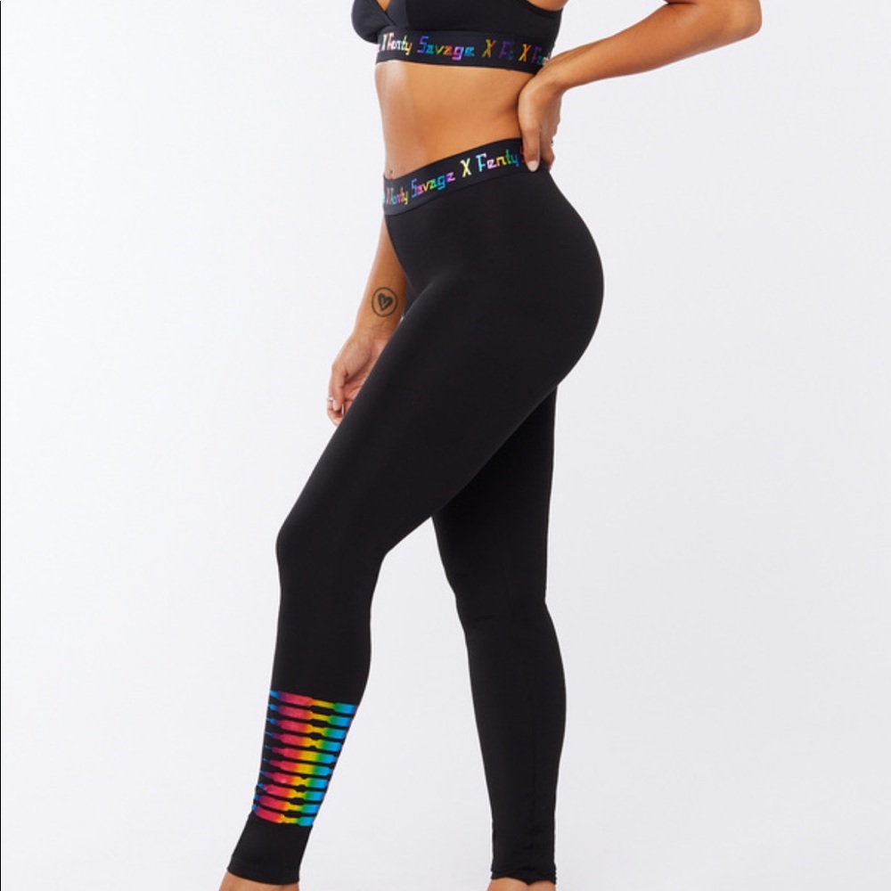 Savage X Fenty Forever Savage Legging with Rainbow Logo size medium